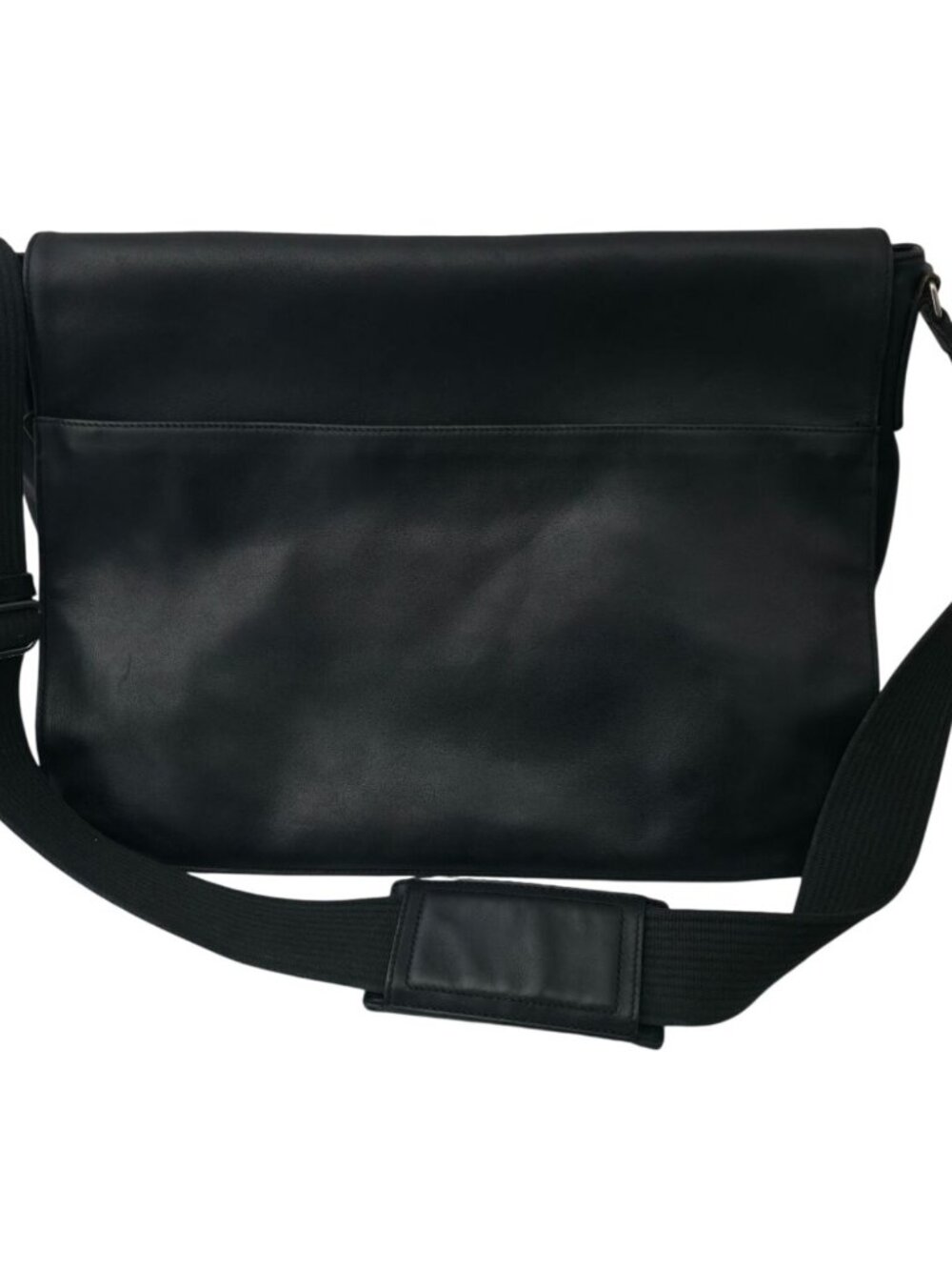 Vtg COACH Black Leatherware Executive Flap Laptop Messenger Shoulder Bag 5233